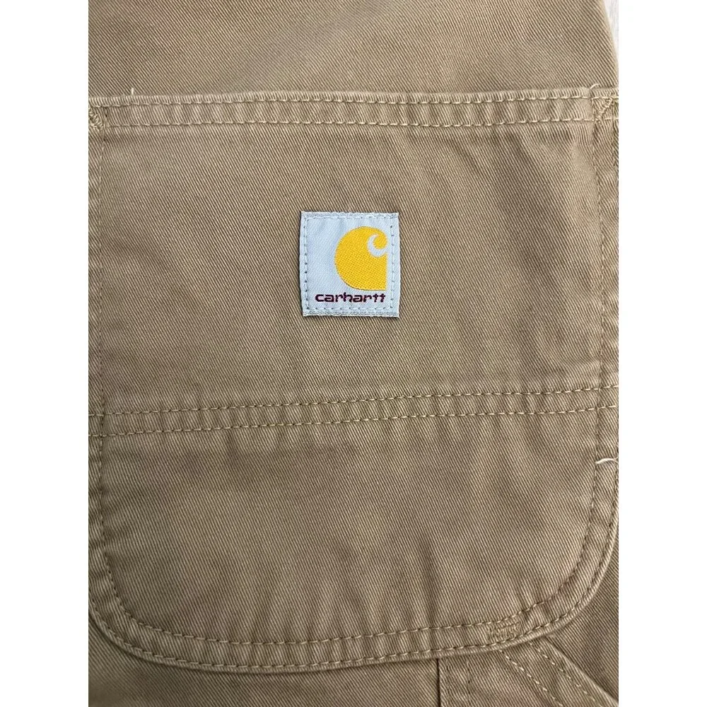Carhartt Mens Relaxed Fit Twill Utility Work Pants 34x30 Durable Cotton Khaki Wi